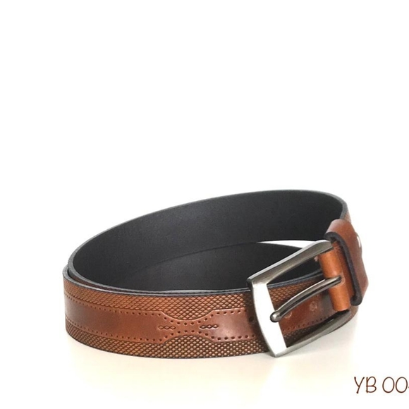Men's Leather Embossed belt - Picture 7 of 8